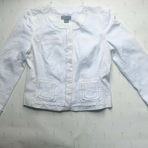 Woman Ann Taylor white Frayed Sweater ( Italian fa